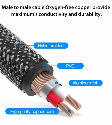 Gold Plated 3.5mm to 6.35mm Audio Cable Connecting Mobile Phone Laptop Converter Line Connectors 1M - Image 9
