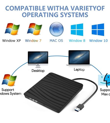 Usb 3.0 Type-c Ultra-thin External Dvd Recorder Portable High-speed Reading Player Desktop Notebook Universal black - Image 2